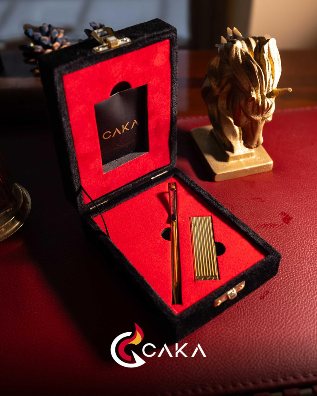 Caka Petra Altın Çizgi - Çakmak ve Kalem Seti