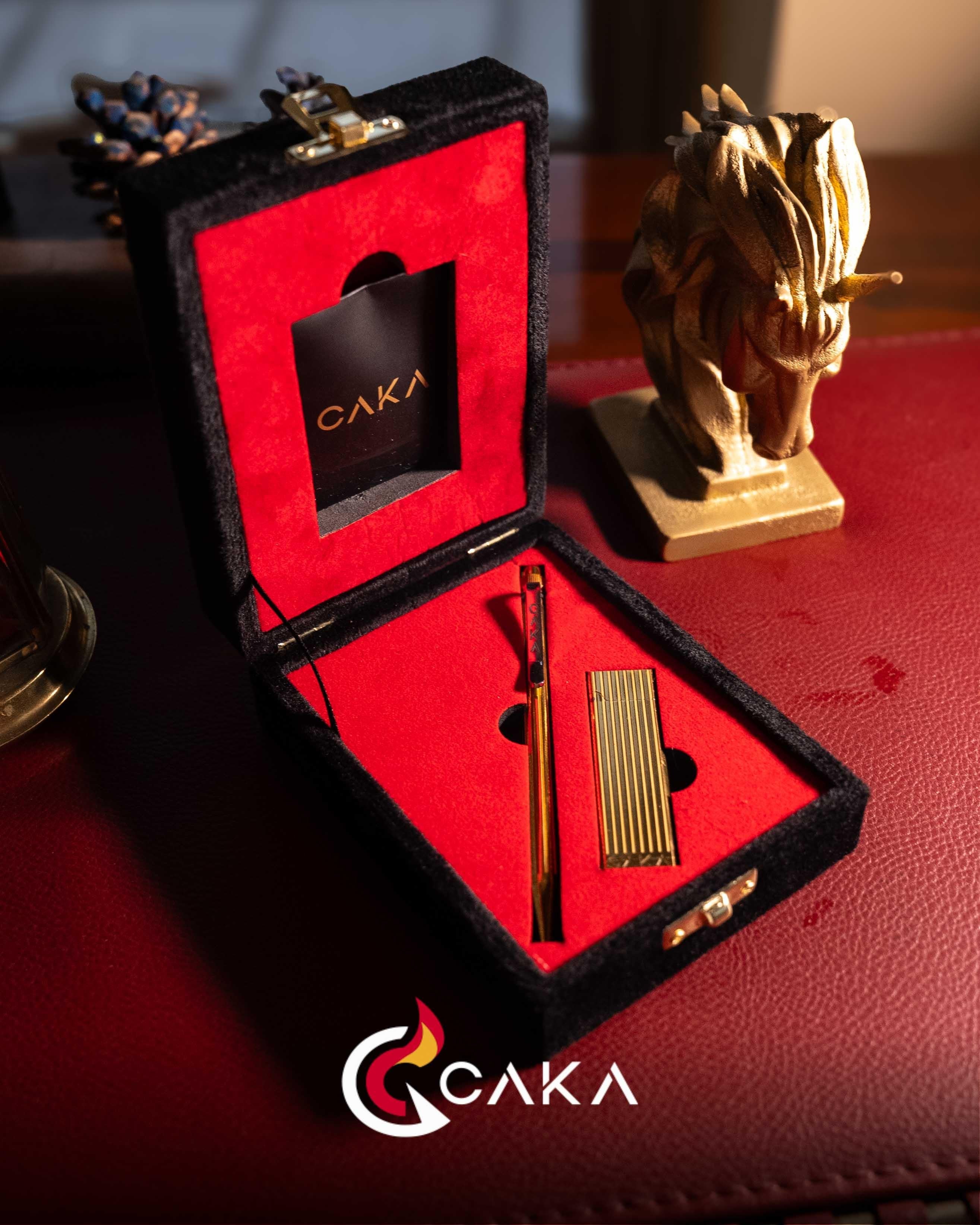 Caka Petra Altın Çizgi - Çakmak ve Kalem Seti