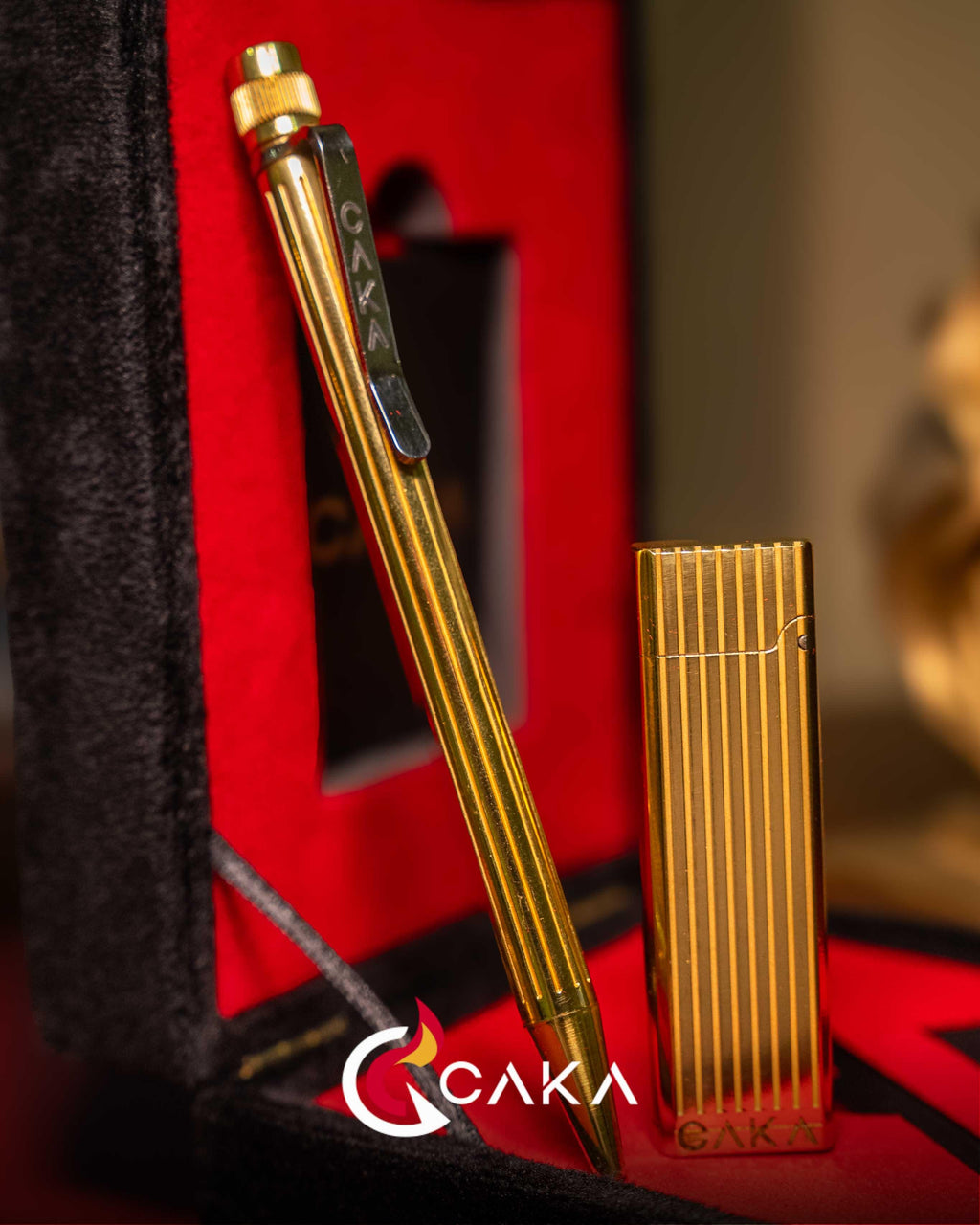 Kalem & Çakmak Serisi – Zen Altın Çizgi Set