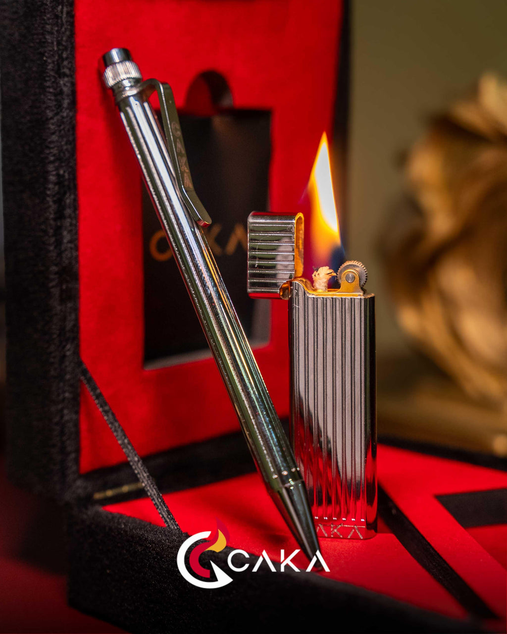 Kalem & Çakmak Serisi – Zen Gümüş Çizgi Set