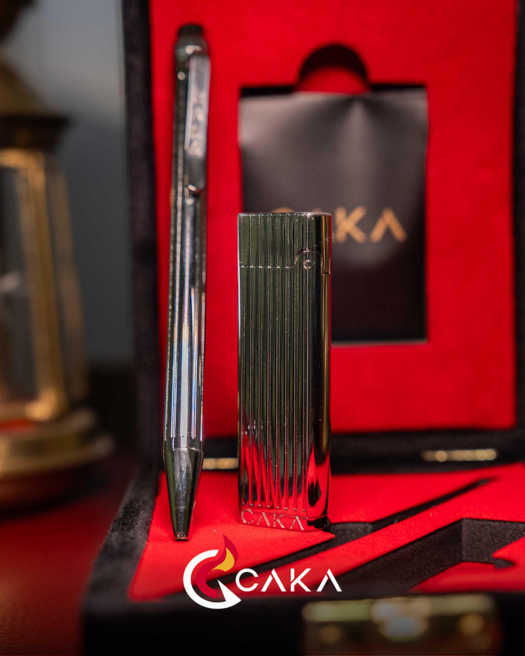 Caka Petra Altın Çizgi - Çakmak ve Kalem Seti-2